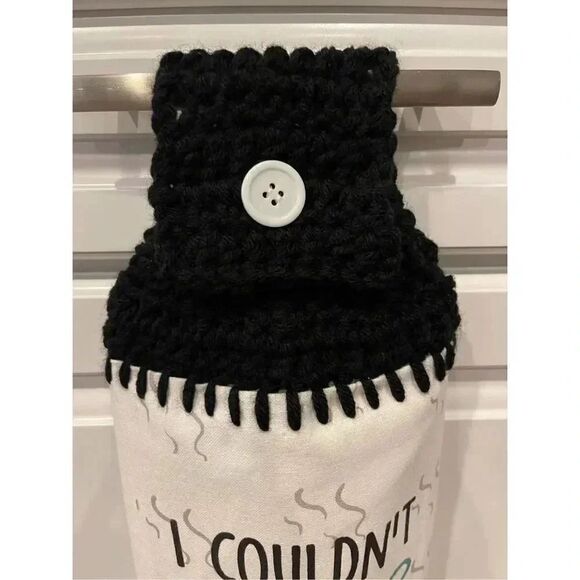 Crochet Top Kitchen Towel- I Couldn’t If I Fried (Frying Pan) - Picture 2 of 3